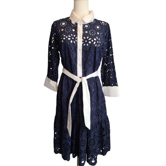 NWT Gretchen Scott Little Bo Peep Dress La Di Da in Navy - Picture 1 of 4